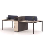 JOHOOFURNITURE Modern MDF 4 person office partition desk, metal leg 4 Person Office Workstation Desk