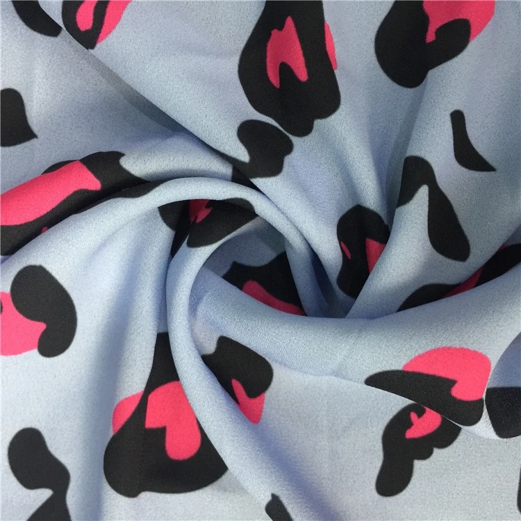 Kahn free custom design fee fashion 75d chifon fabric printed chiffon fabric leopard chiffon print fabric