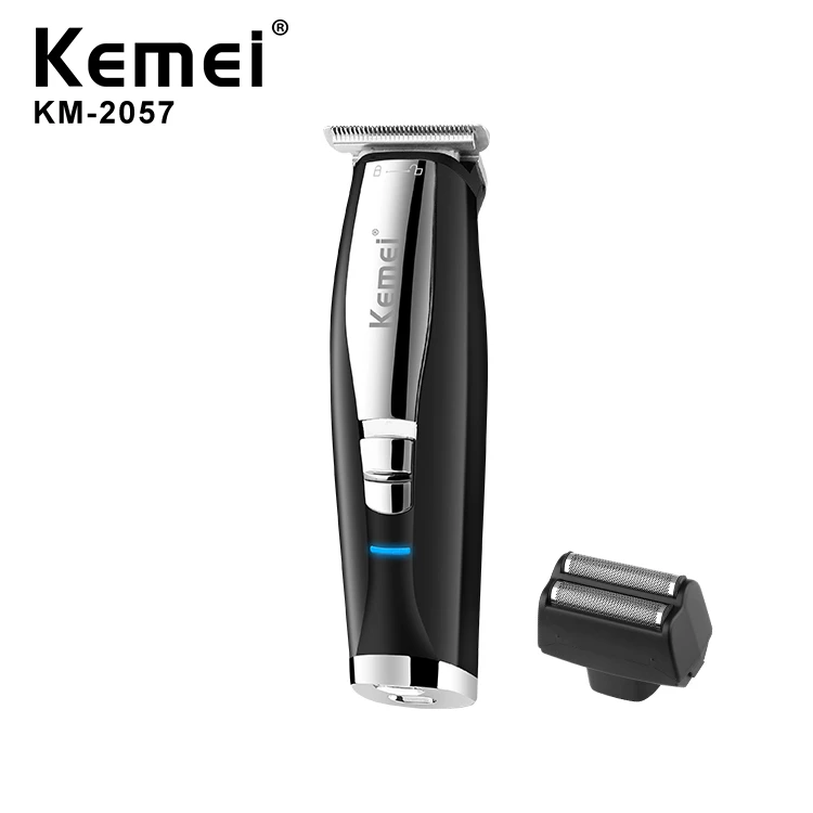 Kemei KM-2057 2 in 1 USB Rechargeable Electric Beard Trimmer Nose Ear Hair Trimmer Razor Shaver Clippers Haircut Machine