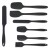 Import Kitchen Accessories Heat Resistant  7 Pieces Silicone Baking Cooking BBQ Spatula and Brush Utensils Set Spatula Silicone from China