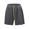 KON wholesale dyeing vintage yeezy unisex heavy thick sweatpants washing cotton sport jogger shorts  custom mens shorts