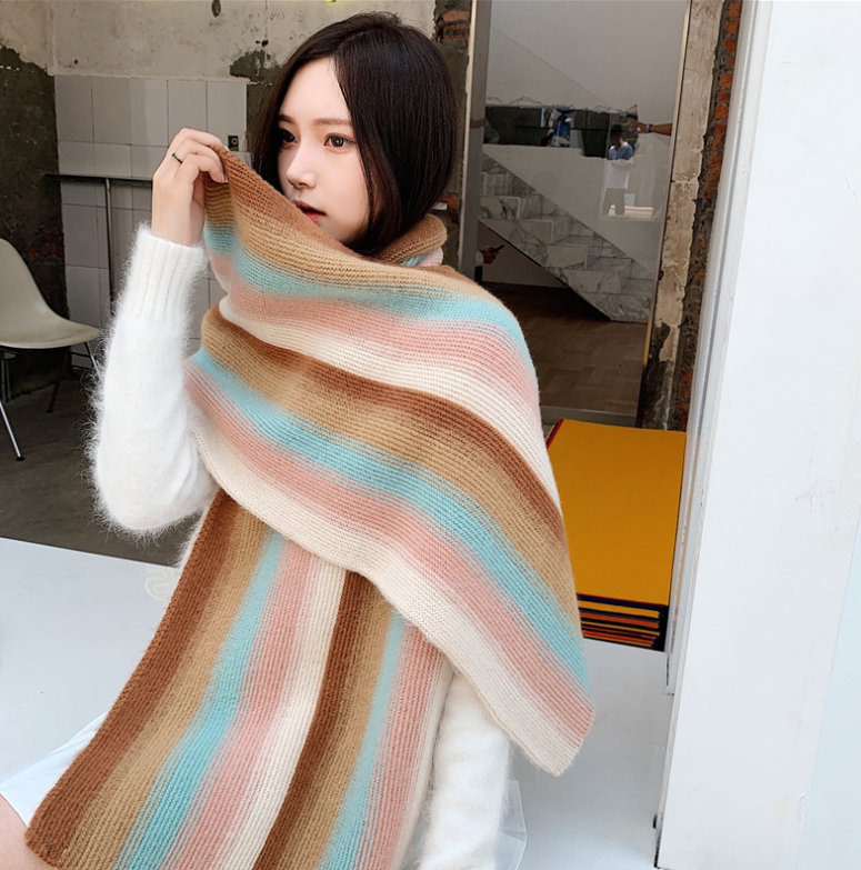 Buy Korean Version Of The Vertical Rainbow Color Autumn And Winter ...