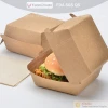 Kraft paper food packing box for hamburger
