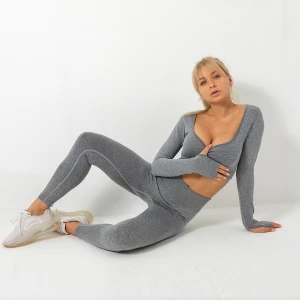 (L) wholesale sporting goods unbranded fitness clothing high quality workout clothes womens fitness sportswear autumn tracksuit