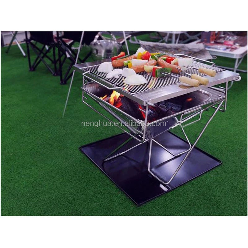 Large Portable Charcoal Grill Folding Outdoor Barbecue Camping BBQ