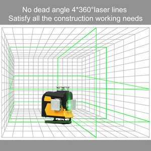 laser level 4D 16 lines laser self leveling 360 degree cross line green beam lazer level