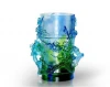 latest crystal glass flower shaped vase as centerpiece for home office decor