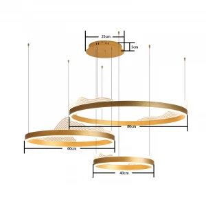 LED Ceiling Pendant Lamp Modern for home Dining Room Living Acrylic Circle Ring Chandelier Dimmable bar restaurant lighting