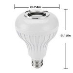 LED Light Bulb Bluetooth Speaker 6W E26 E27 B22 RGB Changing Lamp Wireless Stereo Audio with 24 Keys Remote Control