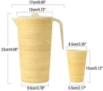 Lekoch Eco friendly Bamboo fibre Drinkware kettle set with cover contains four cups