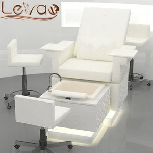 Levao black wooden pedicure chair used in spa pedicure chair bench station equipment