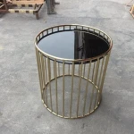 Light luxury stainless steel hotel modern living room marble small coffee table