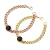 Import Link Chain Bracelet Round Black Glass Crystal Vacuum Gold Color Stainless Steel Bracelets For Women Men Party Jewelry from China