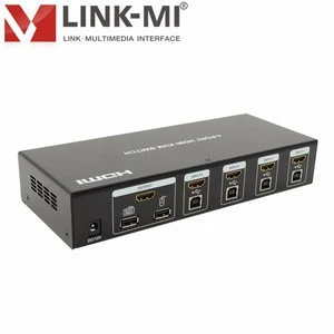LINK-MI LM-KVM401 Full HD Video 1080p HDMI and USB In Out 4 Way KVM Switch
