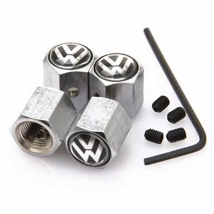 Lockable Black VW Anti-Theft Dust Cap Tire valve caps With Car Logo Badges Emblems Black VW With Retail Box