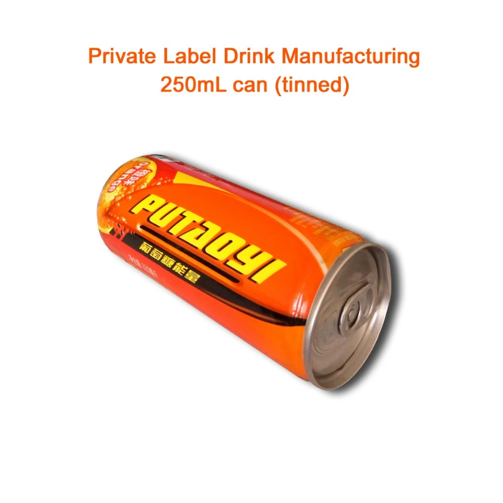 Low Price 250ml Private Label Sleek Can(tinned) Drink Manufacturing in China