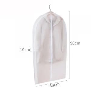Low price wholesale Moth Proof White Zipper Translucent PEVA Clothes Cover custom plastic garment clothing dust bag