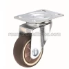 Low profile office chair caster wheels swivel top plate brake casters on TPR wheels for furniture