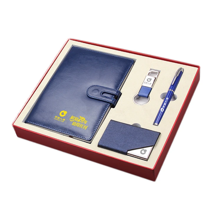 Luxury Corporate Pen Keychain and Notebook Stationary Business Gift Set with Custom LOGO