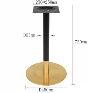 Luxury Design Stainless Steel Table Base Modern Gold Dining Metal Table Legs