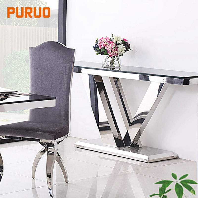 Buy Luxury Kitchen Dining Room Furniture Stainless Steel Metal Table ...