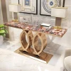Luxury Marble Top Stainless Steel Base Hallway Corner Console Table Decorative Living Room Console Table