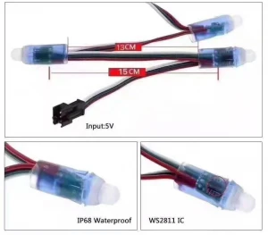 magic   DC 5V input waterproof full color programmable 12V WS2811   waterproof IP65 IP67 12mm Led Pixel lights