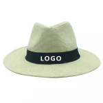 Manufacturer Customized Logo Promotional Paper Straw Panama Hats Cheap