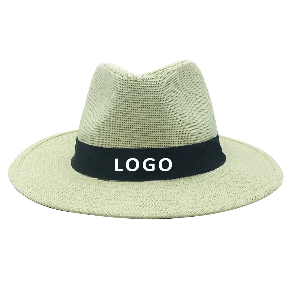 Manufacturer Customized Logo Promotional Paper Straw Panama Hats Cheap