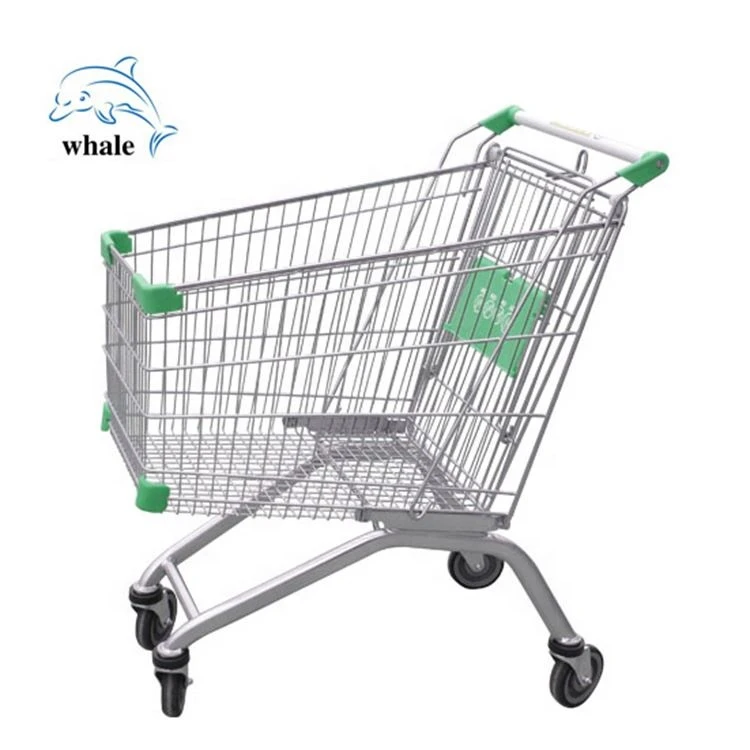 Manufacturer supermarket grocery foldable shopping trolleys carts with wheels steel EU Shopping cart