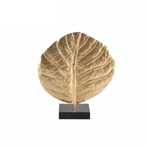 Mayco Handmade Abstract Piece Making Furniture Accessory Home Art Decoration,Gold Plated Leaf Fancy Sculpture Home Furnishing