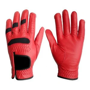 Men&#39;s Genuine Cabretta Leather Golf Glove / Non-slip custom Color Sheep Skin Leather Winter Warm Ladies Women Golfer