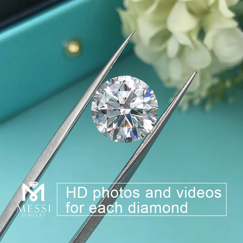 Messi Jewelry 0.5ct 1ct 1.5ct 2ct Synthetic Diamond HPHT CVD Loose Lab Grown Diamond