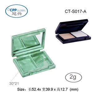 Mini Rectangle  powder foundation palette case with puff cosmetic packaging set