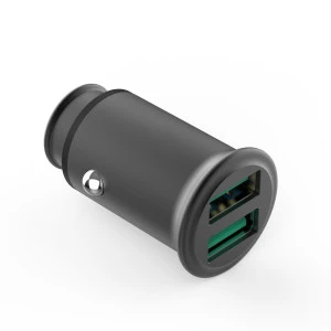 Mobile phone accessories and gadgets Dual Metal Car charger quick charge QC 3.0