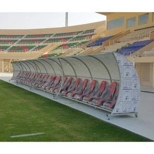 Mobile sports seating bench / soccer player team Bench with shade for stadium