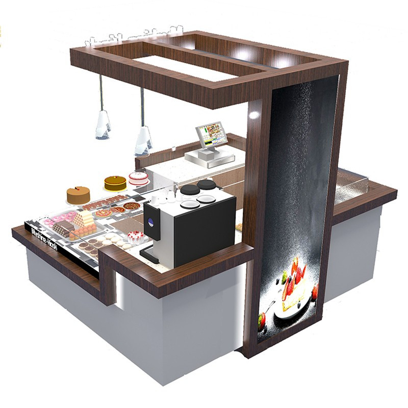 Buy Modern Coffee Shop Counter Food Kiosk For Shopping Mall Customized
