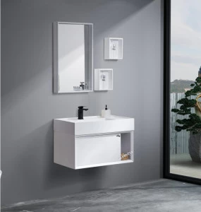 modern design bathroom cabinet &amp; matt white waterproof bathroom vanity  &amp; solid wood bathroom furniture
