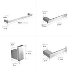 Modern design perfect detail wall hung mounted bath set 304 stainless steel toilet bathroom accessories sets