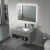 Import Modern Hotel Marble Basin Sink Cabinet Smart  Rock Plate Bathroom Vanity Led Mirror from China