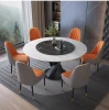 Modern Solid Marble Top Dining Table Round With Turntable For Dining Room Furniture