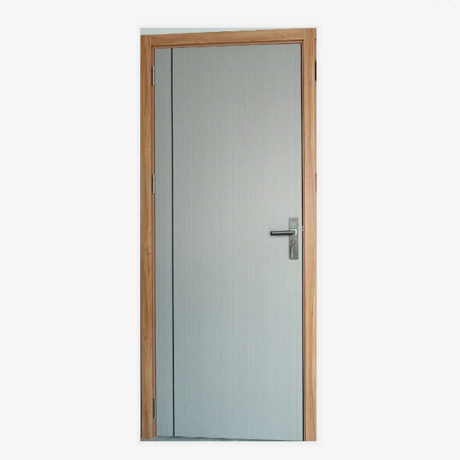 Modern wooden bedroom door design plywood melamine house hotel room interior wood door with frames
