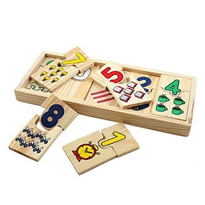 Montessori Kids Teaching Wooden Children Math Matching Plate Puzzle Educational Toys