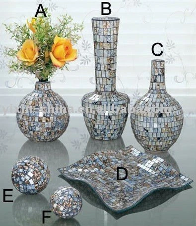 Mosaic Glass Flower Vase/ Craft Set For Home Decoration