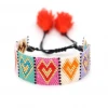 Moyamiya jewelry handmade custom rainbow color heart love  bracelet seed beaded pulsars