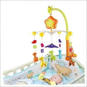 Multi Color Plastic Educational Animal Hanging Baby Crib Musical Mobile For Kids Bedroom
