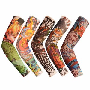 multi-colors Superfine fiber elastic Fake temporary tattoo sleeve dragon design  body Arm stockings tatoo for cool men women