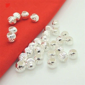 Multi Faceted 6mm Sterling Silver Infinite Pattern Round Spacer beads (Large Hole ~2.6mm) for Jewelry Craft Making Findings