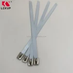 Multi-purpose Self-locking Cable Ties Stainless steel Epoxy Coated Cable Tie Metal Zip Ties for Outdoor and Indoor