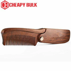 Multifunctional Beard Comb Hair Comb Brush Hairbrush for Men & Women Wood Folding Anti-static Moustache & Beard Comb Tools